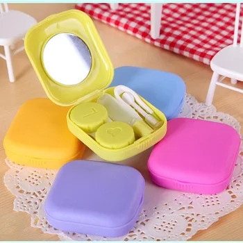 

Newly New Cute Style Pocket Mini Contact Lens Case Travel Kit Easy Carry Eyes Care Holder Mirror Container CLA88