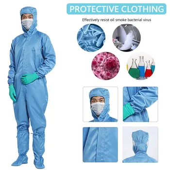 

Unisex Non-Disposable Protective Clothing Chemical Suit Anti-Dust Non-Porou Isolation Clothing bata quirurgica impermeable @35