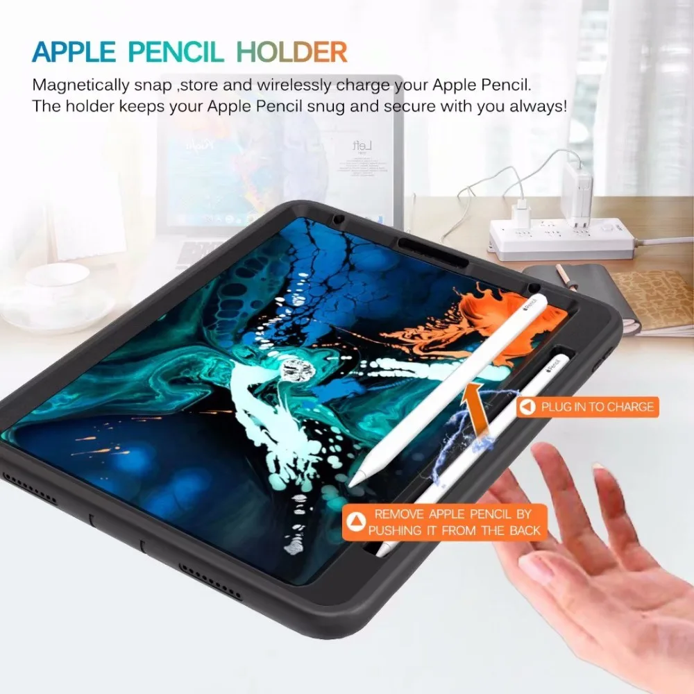 Чехол для Apple iPad Pro 12,9 A1870 A2014 A1895 A1983 Чехлы для планшетов противоударный высокопроизводительный безопасный силиконовый pc карандаш с отделением для карт