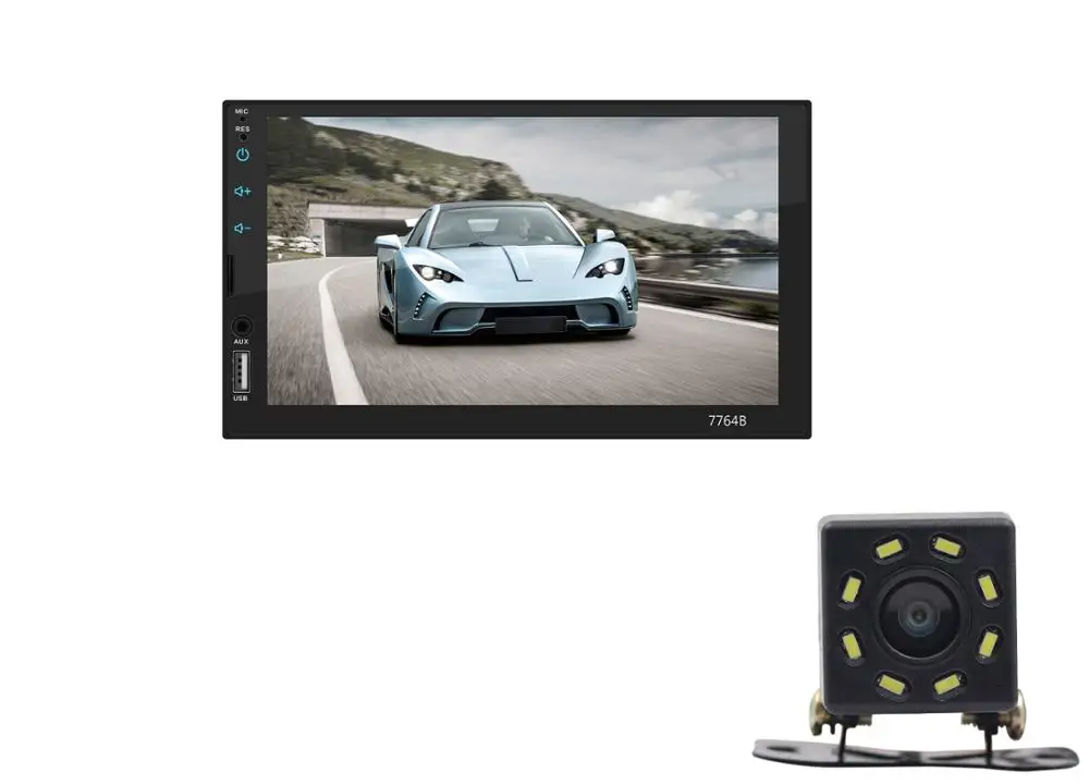 with 8Led camera Автомагнитола 2 din " HD сенсорный экран плеер mirrorlink MP5/SD/FM/MP4/USB/AUX/Bluetooth Авто Аудио для камеры - Цвет: with 8Led camera