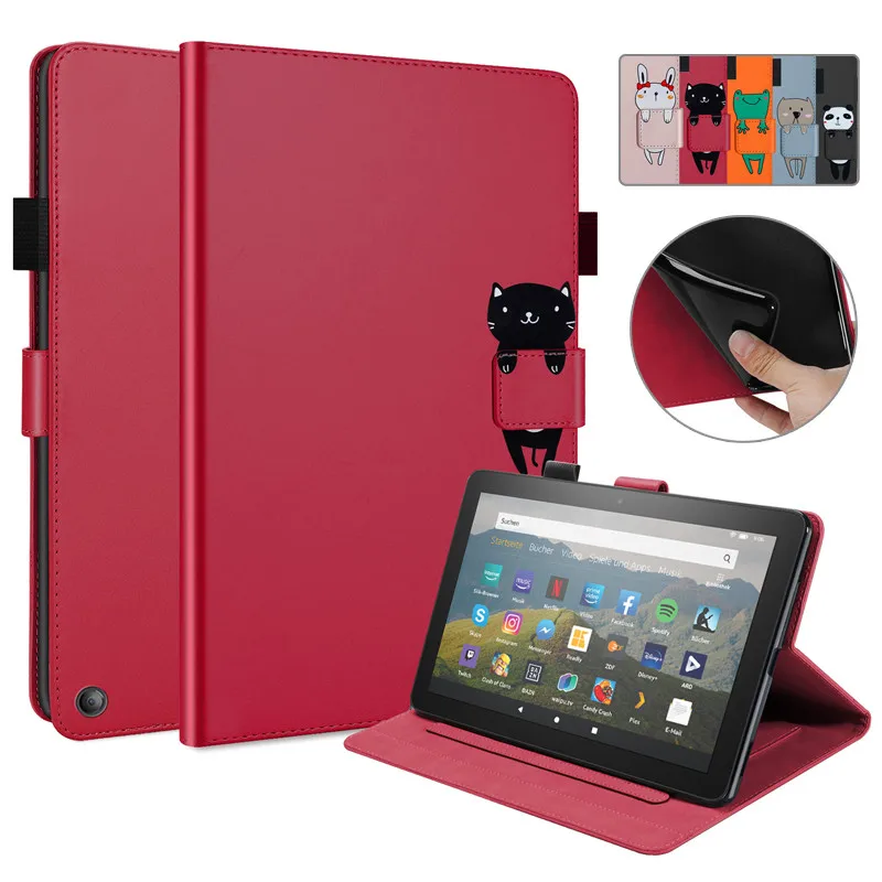 Tablet Per Funda Amazon Fire Hd 8 Custodia 2020 Kawaii Cartoon Flip Portafoglio Tablet Per Fire Hd 8 Plus Custodia Per Fire Hd 8 2020