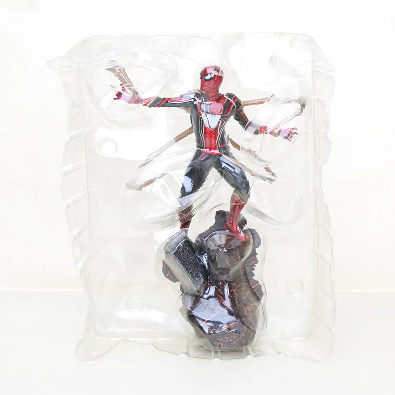 new spider no box 22-27 см игрушки Marvel Мстители Фигурка Человека-паука Железный человек танос Марк MK47 Дэдпул Дэнверс статуя ко железная студия фигурки - Цвет: new spider no box