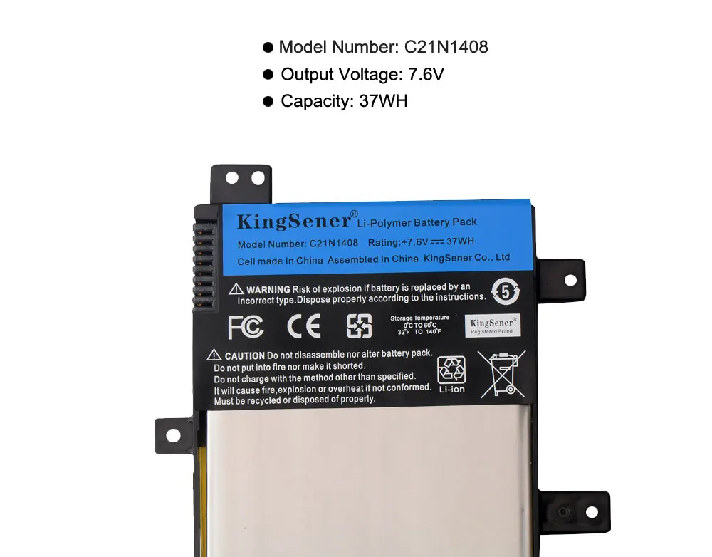 Новинка KingSener C21N1408 Аккумулятор для ноутбука ASUS VivoBook 4000 MX555 V555L V555LB V555U Series 7 6 V 37WH