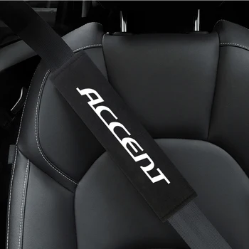 

2pcs Auto Shoulder Pads Cover Case for hyundai ACCENT Car Emblem Accessories Car Seat Belt Cover