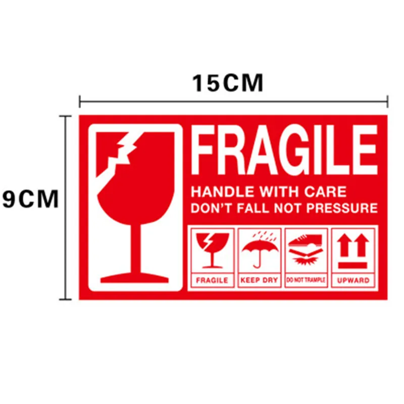 Big Red/yellow Warning Move Labels Fragile Stickers 50pcs Do Not Bend Handle with Care Packing Labels Stickers for Goods Packing decorative labels stickers packaging stickers fragile stickers