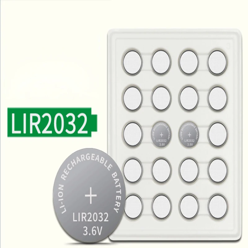 20PCS 3.6V LIR2032 lir 2032 lithium ion rechargeable battery 40mah Li-ion button coin cell replace for CR2032 CR | Электроника