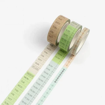

1 Pcs Kawaii Timeline Weekly Month Plan Washi Tape DIY Decoration Planner Scrapbooking Sticker Label Masking Tapes Stationery