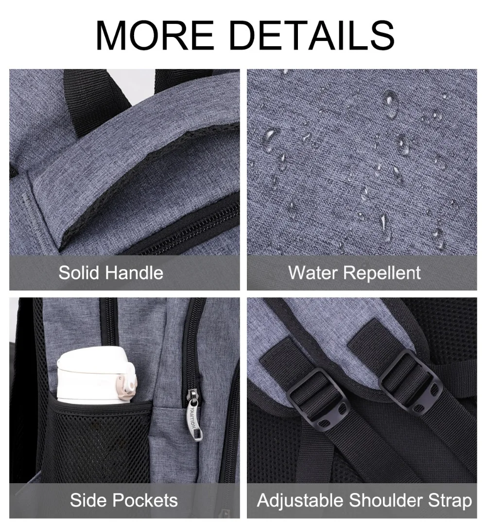 Men Backpack USB charging for 15.6 inches Business Travel Waterproof Laptop Bagpack student Bookpack Casual Style School Bag (4)