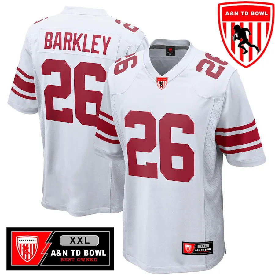 

A&N TD BOWL Customized Mens Sports American Football Jersey New York Jerseys Saquon Barkley Fans Cheap Stitch Jersey
