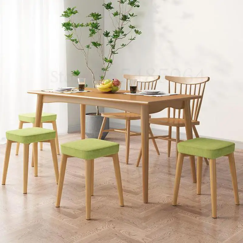 Маленький стул обеденный квадратный тканевый туалетный для макияжа домашний