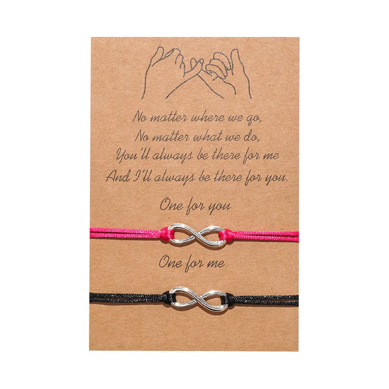 2pcs/set Heart Adjustable Rope Bracelet Set For Women Men 2019 New Minimalist String Couple Bracelets Bohemian Jewelry - Image 5