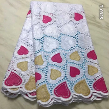 

African bazin riche fabric with brode Latest fashion embroidery bazin lace fabric with net lace 5 yards