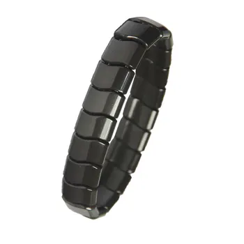 

POP RELAX Real Black Tourmaline Beads Health Bracelet Natural Germanium Stone Bracelet Negative Ion Energy Hand Chain Men Women