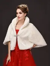  White Ivory Women Wedding Bridal Bolero Faux Fur Autumn Winter Dress Wrap Shawl Jacket Cape Stole Cloak Wedding Accessories 