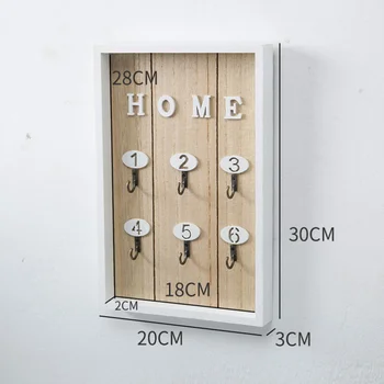 

Nordic Style Wooden Key Boxes Storage Box Wall Mounted Lock Hanging Shelf Key Holder Jewelry Organizer Ornament Crafts Props(Woo