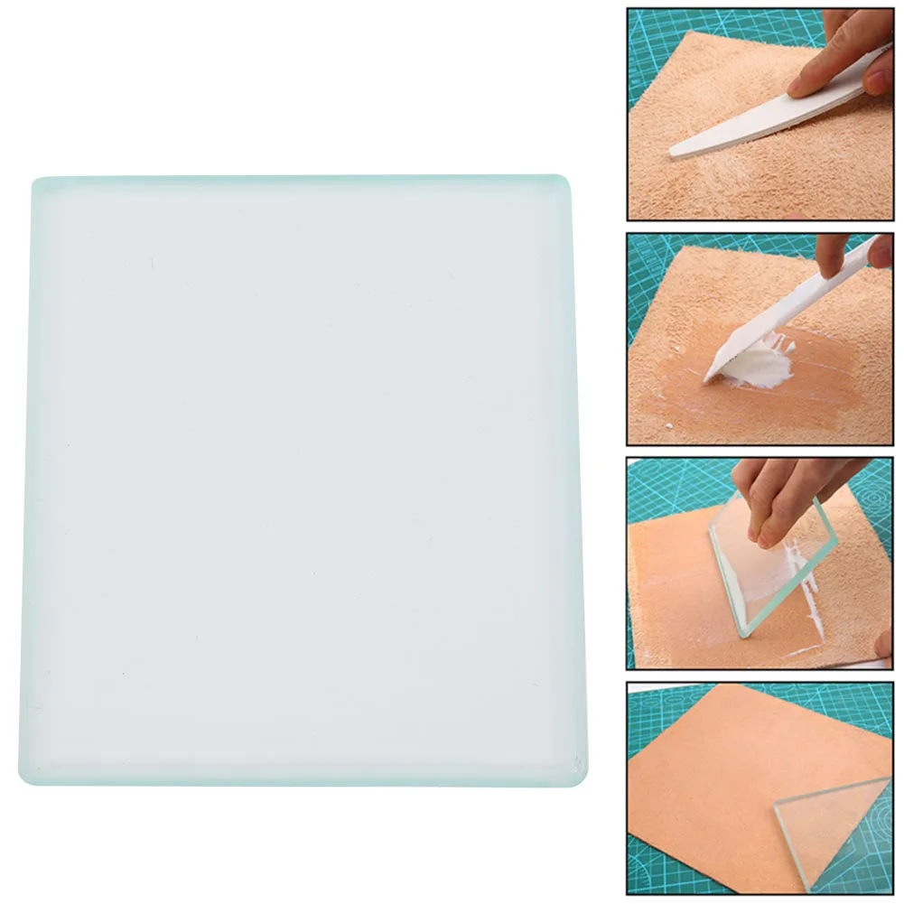 Glass Leather Polishing Tempered Glass Burnisher Slicker Leather Craft Tools 130 x 100 x 8mm Craft Tools