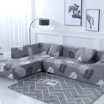 

Corner Sofa Cover for Living Room Elastic Spandex Plain and Printing Couch Cover Stretch Sofa Slipcovers 2PCS