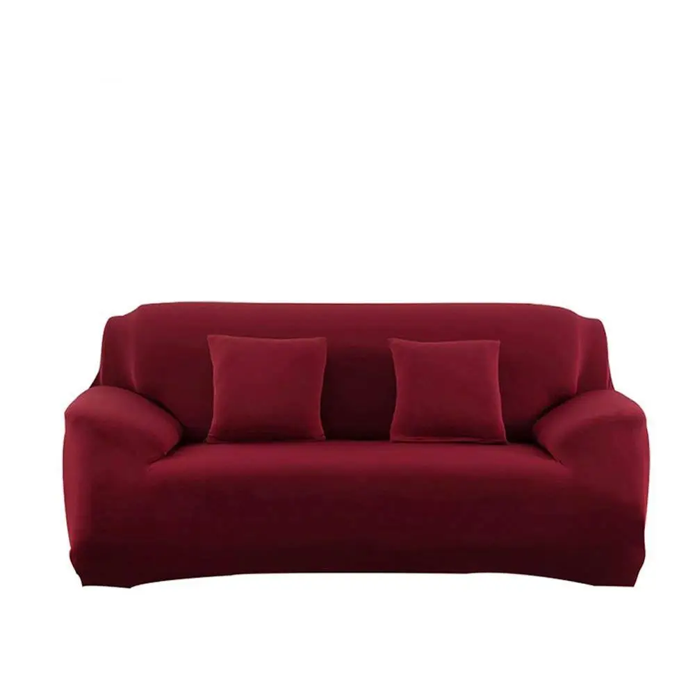 Wine Red Однотонный чехол на диван из стрейч-материала, чехлы на диване - Цвет: Wine Red