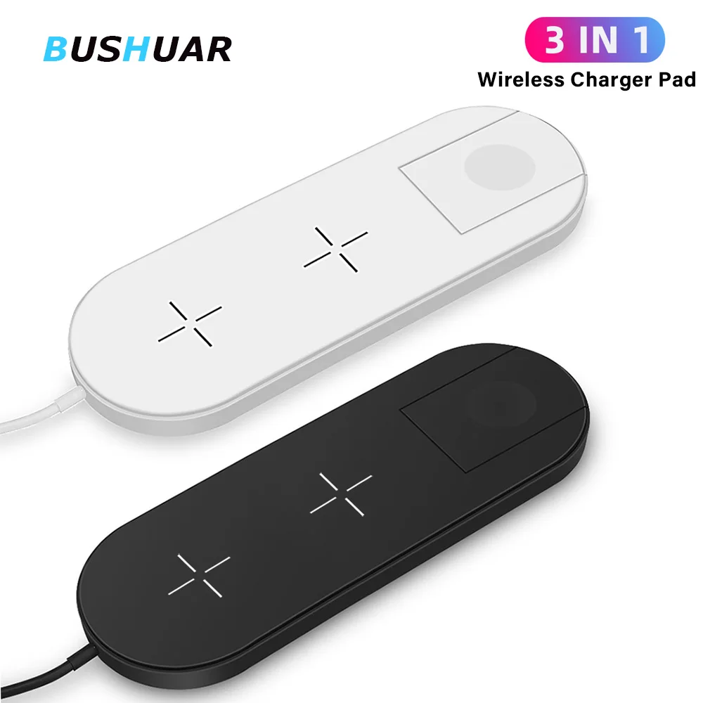 

3 in 1 Wireless Charger Pad For Apple Watch 4/3/2/1 Airpods Fast Wireless Charging Station for iPhone 8 Xs Max Samsung S10 S9 S8