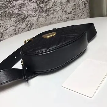 

Fashion ladies handbags high-quality leather cross-body bag 2020 new ladies heart-shaped stitching waist bag ladies chest bag