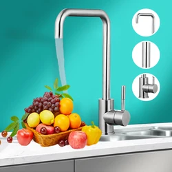 Kitchen Faucets Stainless Steel Kitchen Tap Mixer Single Handle Single Hole Sink Kitchen Tap Hot And Cold Water Regulation