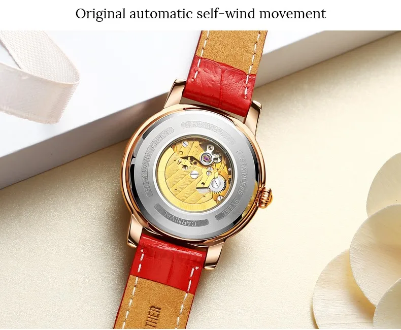 Relogio masculino Швейцария Carnival модные Tourbillon женские часы люксовый бренд 30 м водонепроницаемые автоматические часы женские серебряные