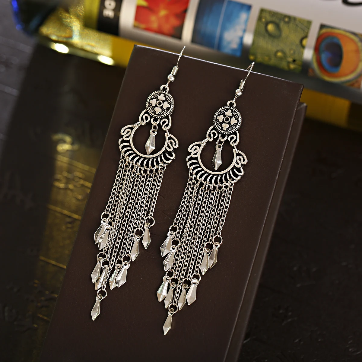 Chain Earrings for Women Long/Ethnic Earring Aesthetic Geometric Gypsy Dangle Ear Rings Indian Jhumka Jewelry Gift Kolczyki Girl dangle earrings long earrings drop earrings