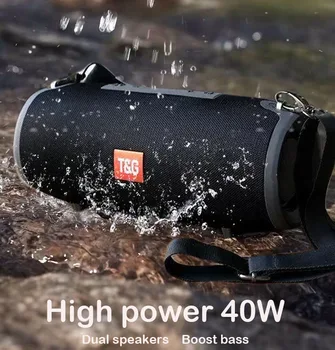 

Column Speaker Super Bass High Power 40W outdoor Bluetooth Speaker Waterproof Outdoor Portable Sound Bar Subwoofer with FM Radi