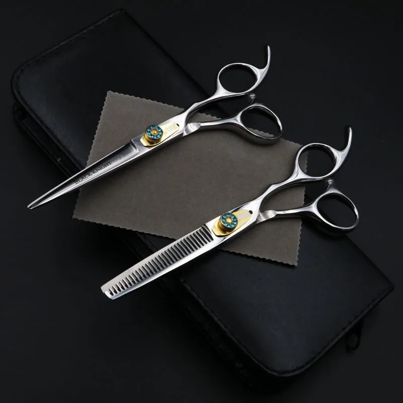 6.0" Black Hair Cutting Scissor Set With Multi-functional Thinning