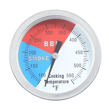 

New 2IN1 Stainless Oven Grill Thermometer Multi Smoker BBQ Cooking Thermometer Gauge For Outdoor Camp BBQ Kitchen Tool