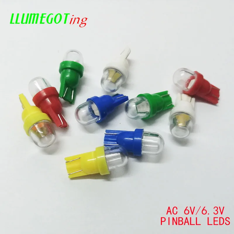 50 шт. 194 T10#555 клиновидный Круглый прозрачный купол 2x5630 SMD AC DC 6,3 V 6V несколько цветов неполярный пинбол игровая машина лампа
