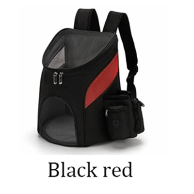 Black-red Backpack Дышащий рюкзак для домашних животных с большим пространством, Высококачественная нейлоновая сумка-переноска для кошек и собак, регулируемый плечевой ремень, рюкзак для путешествий для домашних животных - Цвет: Black-red Backpack