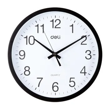 Wholesale Deli 9006 Circle Super Quiet Wall Clock Fashion Glorious White/black