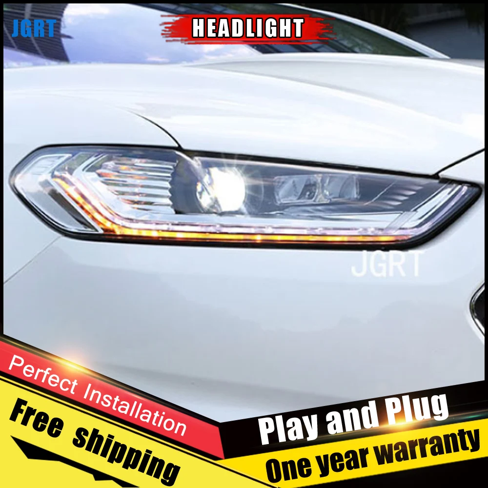 Günstig Auto Stil LED scheinwerfer für Ford Mondeo 2013 2015 für Mondeo kopf lampe LED Objektiv Doppel Strahl H7 HID xenon bi xenon objektiv