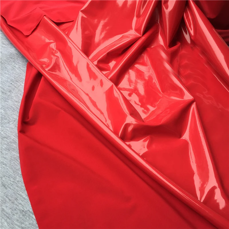 Хорошее красное блестящее зеркало искусственная кожа ткань стрейч искусственная кожа швейный материал для сексуальных брюк DIY одежда боди