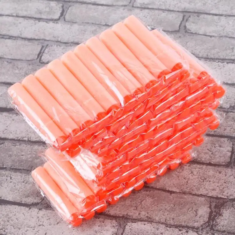 

100pc/set 7.2cm Refill Bullet Darts for Nerf Toy Gun props Foam For Nerf Bullets EVA Soft Hollow Hole Head for Nerf Blasters