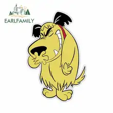 EARLFAMILY 13cm x 8.7cm Weird Cartoon Dog Car Stickers Anime Waterproof Sunscreen Vinyl JDM Bumper Trunk Graphics Accessories