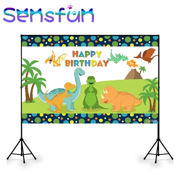 

Good Dinosaur Backdrop for Photography Green Grass Jungle Party Baby Shower Kids 1st Birthday Party Background Vinyl