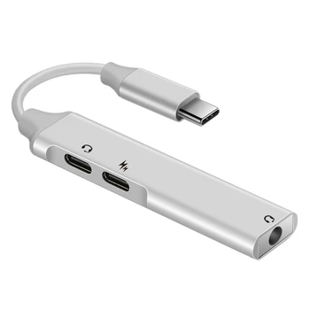 

Type-C Headphone Adapter Mobile Phone Type-C Headphone 3.5 Interface Pd Fast Charge Three in One Digital Audio Adapter