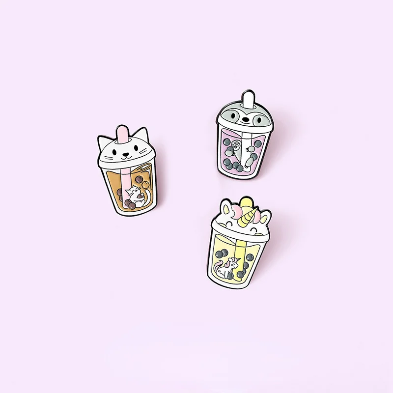 Custom Bubble Tea Enamel Pins with Animals Cute Cartoon Brooches Milk Tea  Penguin Cat Backpack Jewelry Gift for Friend Wholesale|Trâm Cài| -  AliExpress