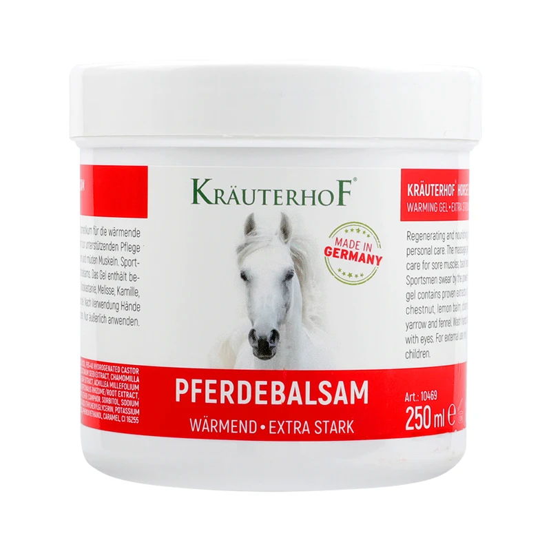 Krauterhog Pferdebalsam Chauffant Extra Fort Gel De Massage A La Chataigne De Cheval Baume Relaxant Et Calmant Pour Les Muscles 250ml Original Allemagne Aliexpress