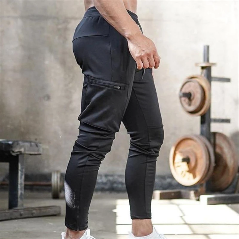 Casual Pants Sports Pants Casual Sports Pants Men Jogger Pants Sweatpants Man Gym Workout Fitness Cotton Trousers Male Casual Fashion Skinny Sports Pants Zipper Design
