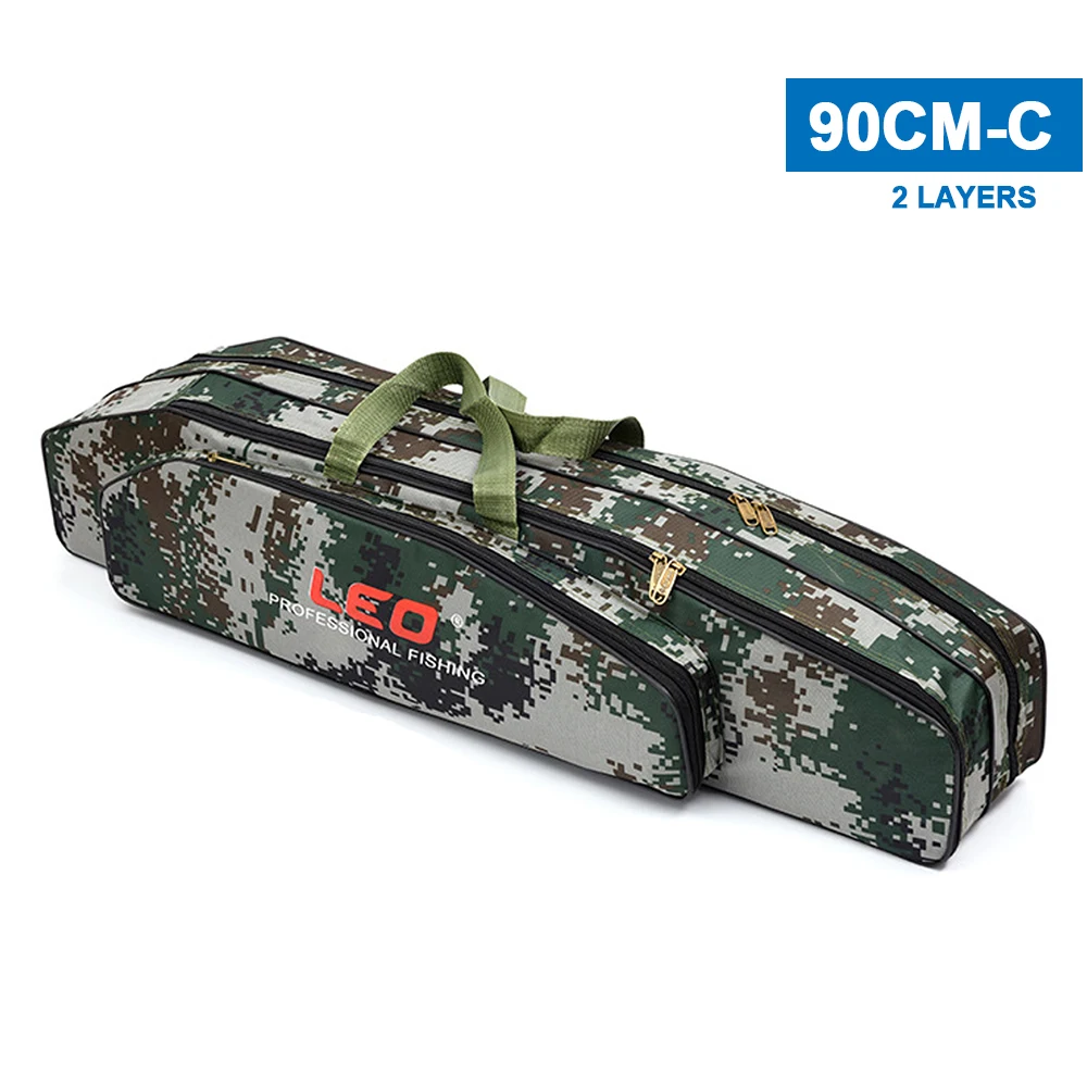 2 layers 90cm C LEO катушка спиннинга Сумка два/три слоя 80 см/90 см Удочка снасти чемодан для инструментов сумка-Органайзер для путешествий - Цвет: 2 layers 90cm C