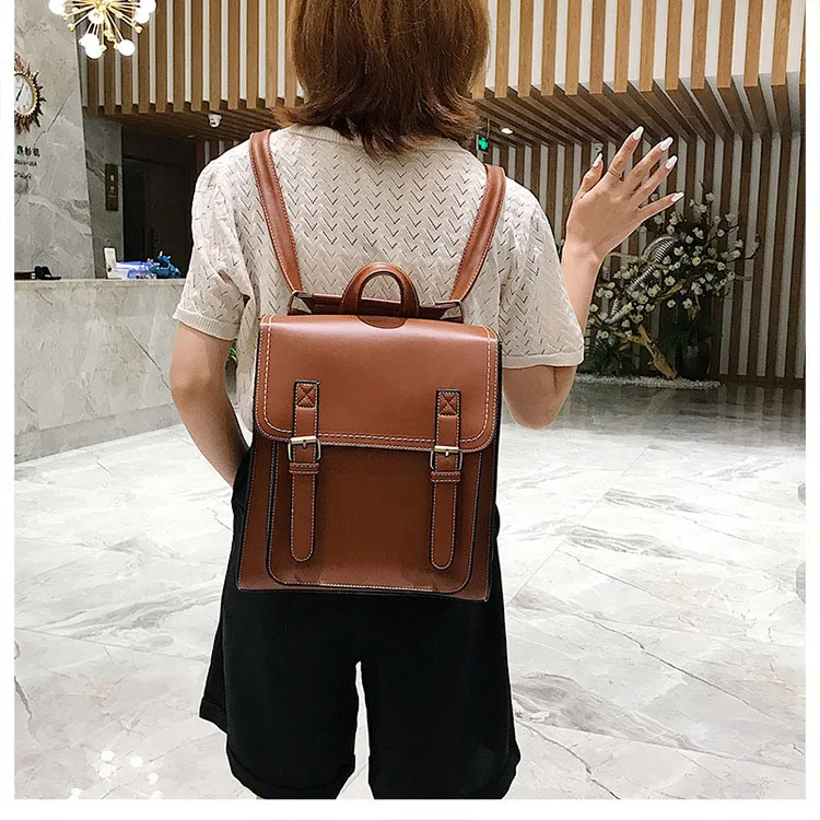 2019 New Luxury Designer Backpacks Women High Quality Yellow Square Backpack Leather Fashion Brand School bag for Teenager Girls (14)