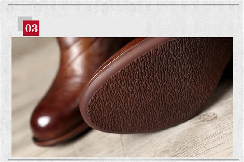 2020 Women Winter Mid-Calf Boots Genuine Leather Handmade Shoes Ladies Fashion Snow Boots Shoes Side Zipper High Heels Warm Boot (13)