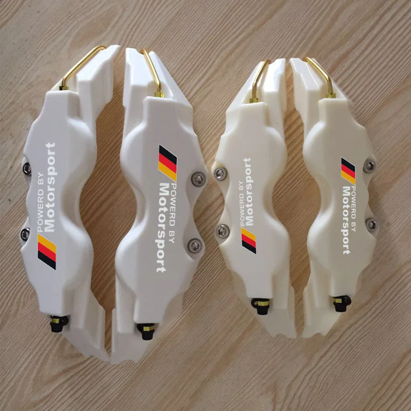 4 Pcs ABS Plastic Disc Brake Caliper Cover With M Power Motor Sport Sticker For BMW Front Rear