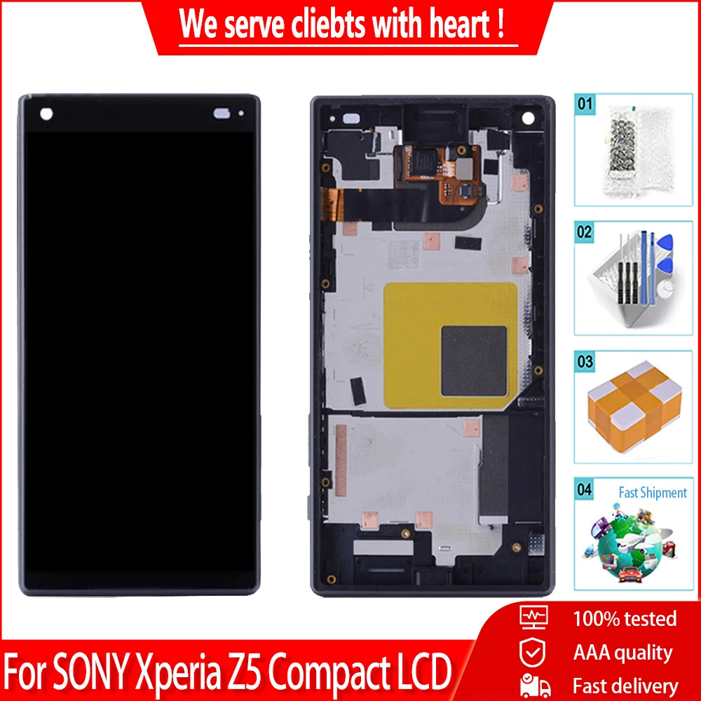Оригинальный дисплей 4 6 дюйма для SONY Xperia Z5 компактный сенсорный ЖК-экран с рамкой