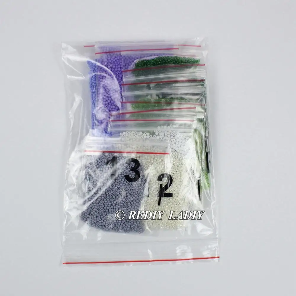 DIY Beaded Embroidery Kits Purple Lilacs Love Needlework High Quality Beads Partial Crystal Beaded Cross Stitch Hobby& Crafts