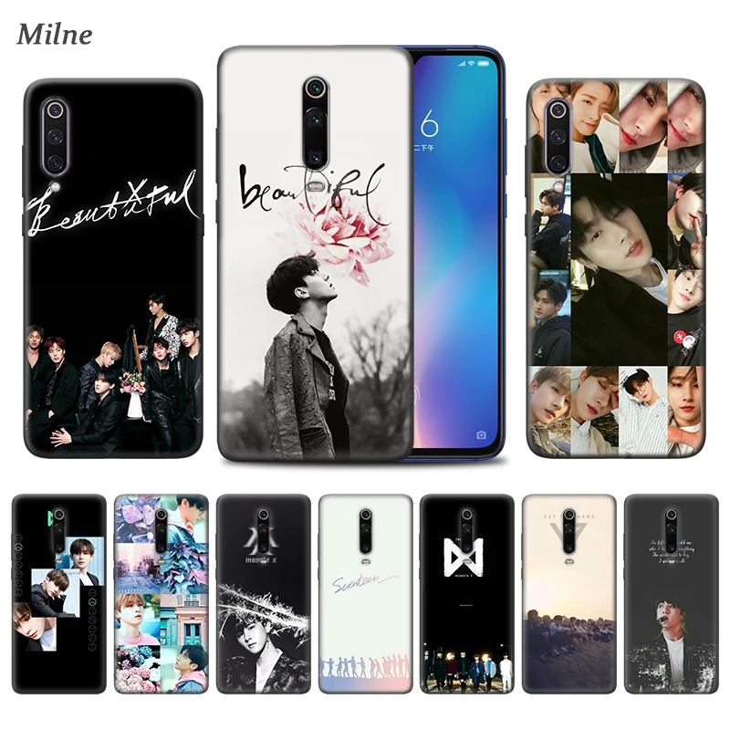 Monsta X KPOP Чехол для мальчиков Xiaomi Redmi Note 9S 7 8 8T K30 K20 8A 7A 10X 5G Mi 9T 10 9 Pro A3 черный ТПУ чехол
