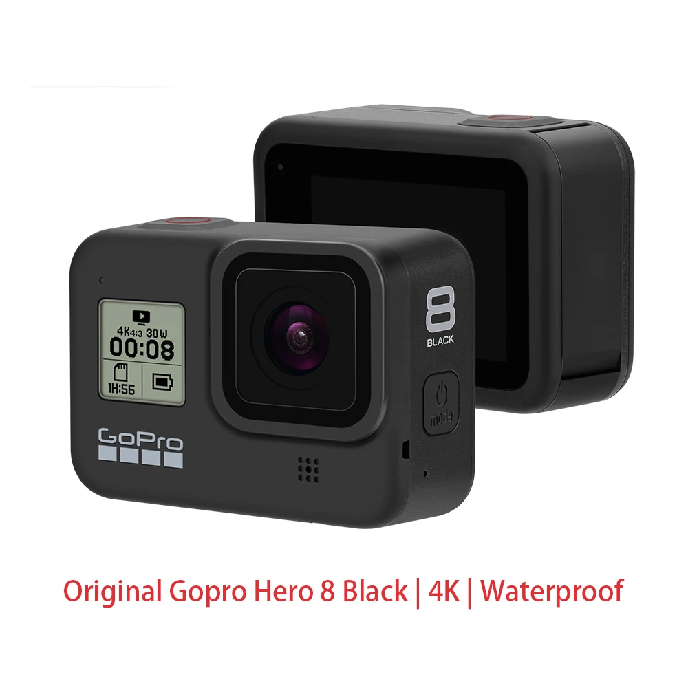 Cámara Gopro Hero 8O original, dispositivo impermeable, 4K, negro, Ultra HD, 12MP, 1080p, retransmisión en directo, deportiva